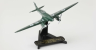 View of model on display stand, 1/72 Scale diecast model DH 88 Comet of G-ACSR, MacRobertson International Air Race, October 1934 - Oxford Diecast 72COM003