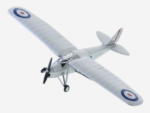 Top view of the 1/72 scale diecast model de Havilland DH 80A Puss Moth, s/n K1824 of Home Command Communications Flight, RAF - Oxford Diecast 72PM002