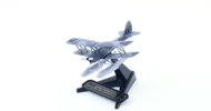 Image showing model on display stand, 1/72 scale diecast model of the de Havilland DH.82A Tiger Moth floatplane, s/n T7187, Royal Naval Volunteer Reserve Air Branch, 1950s - Oxford Diecast 72TM009 
