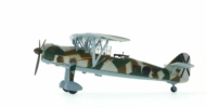 port side view of Oxford Diecast AC044 - 1/72 scale diecast model of the Henschel Hs 126A-1, in the colour scheme and markings, while with Aufklärungsgruppe 88, Condor Legion during the Spanish Civil War