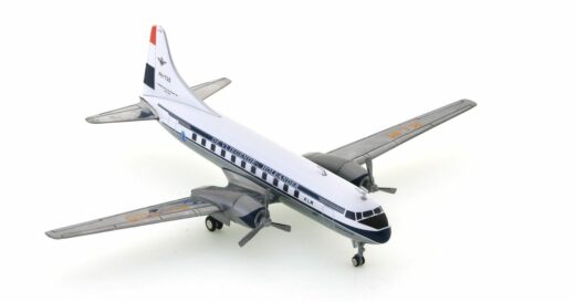 Front starboard side view of Herpa HE559393 - 1/200 scale diecast model Convair CV-340, registration PH-TGD, named 