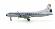Port side view of Herpa HE559393 - 1/200 scale diecast model Convair CV-340, registration PH-TGD, named "Pieter Brueghel" in the livery of KLM Royal Dutch Airlines, circa 1954
