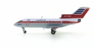 Port Side view of Herpa HE559775 - 1/200 scale diecast model of the Yakovlev Yak-40, registration CU-T1221 in the livery of Cubana de Aviacion, circa the 1980s
