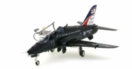 Front port side view of Hobby Master HU1002 - 1/48 scale diecast model of the BAe Hawk T.1, s/n XX301 of the Fleet Requirements and Air Direction Unit (FRADU), Royal Naval Air Station Yeovilton, 2009.