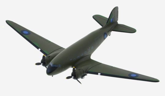 Top View of Hobby Master HL1311 - 1/200 scale diecast model of the Douglas Dakota Mk.III (C-47A "Skytrain"), s/n KG459, No.194 Sqn, RAF Third Tactical Air Force, Imphal, Burma, March to June 1944.