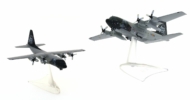 Image of model on display stand, 1/200 scale diecast model Lockheed C-130H Hercules, in the commemorative scheme for the "70th Anniversary" of the 15th Air Transport Wing and 45 years of C-130 Hercules in Belgian service - Herpa HE559843