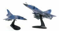 View of image on stand, Hobby Master HA1614B - 1/72 scale diecast model Dassault Mirage 2000-5F, EC 1/2 Cigognes, Armee de l'Air, RAF Waddington Lincolnshire, England, during 2002.