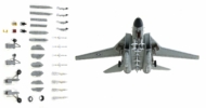 Underside view of the Grumman F-14A Tomcat 1/72 scale diecast model, tail code AE/202, VF-31 "Tomcatters", US Navy, CVW-6, USS Forrestal (CV 59), 1988 - Calibre Wings CA721412