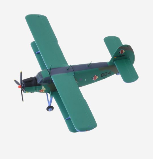 Top view of Herpa HE570602 - 1/200 scale diecast model of the Antonov An-2, "Anna", of LTS Flugdienste (Luft Taxi Service Airservices), CLASSIC-Antonow.