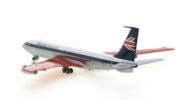 Rear view of the Boeing 707-436 1/200 scale diecast model, registered G-APFO in a British Airtours livery, circa the early 1970s - Inflight200 IF7070514PBA 