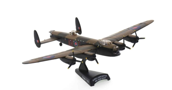 Front port side view of the Avro Lancaster B. I 1/150 scale diecast model, of G for George, No. 460 Squadron, RAAF - Postage Stamp Collection PS5333AU