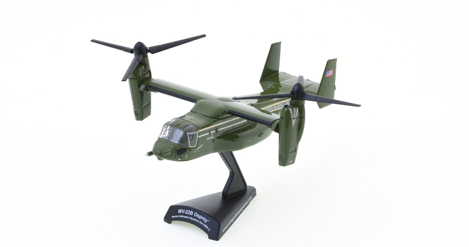 Front port view of the Bell Boeing MV-22B Osprey 1/150 scale diecast model of 