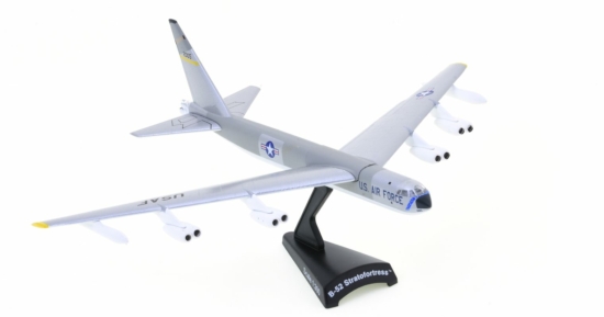 Front starboard side view of the Boeing RB-52B Stratofortress 1/300 scale diecast model , s/n 52-0005, Lowry Technical Training Center, Lowry AFB, USAF - Postage Stamp Collection PS53912 