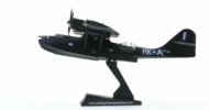 Port side view of the 1/150 scale diecast model Consolidated PBY-5A Catalina s/n A24-88, RK-A, No. 42 Sqn, RAAF, in a Black Cat colour scheme, circa 1944 - Postage Stamp Collection PS55566