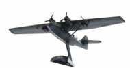 Underside view of the 1/150 scale diecast model Consolidated PBY-5A Catalina s/n A24-88, RK-A, No. 42 Sqn, RAAF, in a Black Cat colour scheme, circa 1944 - Postage Stamp Collection PS55566