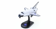 Front port side view of the Space Shuttle Orbiter 1/300 scale diecast model, "Atlantis", OV-104, NASA - Postage Stamp Collection PS58231