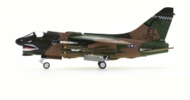 Port side view of the  LTV A-7D Corsair II 1/72 scale diecast model of tail code EL/218, 75th TFS, 23rd TFW, USAF, England AFB, Lousiana, USA, circa the 1970s - Century Wings CW001632