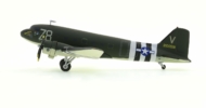 Port side view of the Douglas C-47A (DC-3) Skytrain 1/200 scale diecast model of s/n 42-2100591, named "Tico Belle", 84th TCS, USAAF, D-day - Herpa Wings HE559744