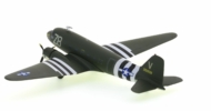 Rear view of the Douglas C-47A (DC-3) Skytrain 1/200 scale diecast model of s/n 42-2100591, named "Tico Belle", 84th TCS, USAAF, D-day - Herpa Wings HE559744