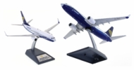 Image showing model on display stand, Boeing 737-800 1/200 scale diecast model of registration EI-DCL, in the livery of Ryanair - JFox JF-737-8-020