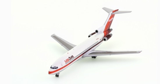 Front port side view of the  1/200 scale Boeing B727-200 diecast model, registration N762AL in the livery of USAir, circa the 1980s - JC Wings JC2USA389
