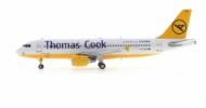 Port side view of the 1/200 scale diecast model Airbus A320-200 registration D-AICB in Thomas Cook Airlines/ Condor livery - JFox JF-A320-035
