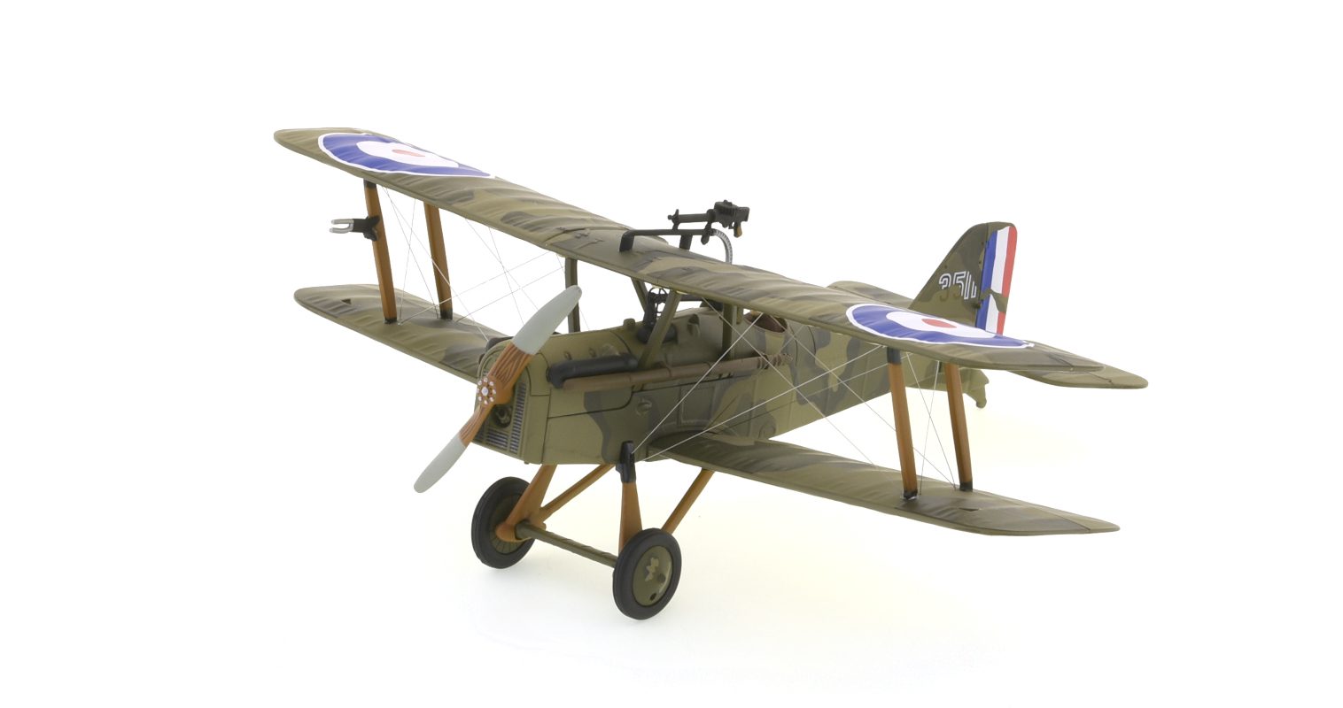 Front port side view of the 1/48 scale Royal Aircraft Factory S.E.5a. diecast model as flown by Major Roderic Dallas, CO No.40 Sqn RAF, France, November 1918 - Corgi AA37709