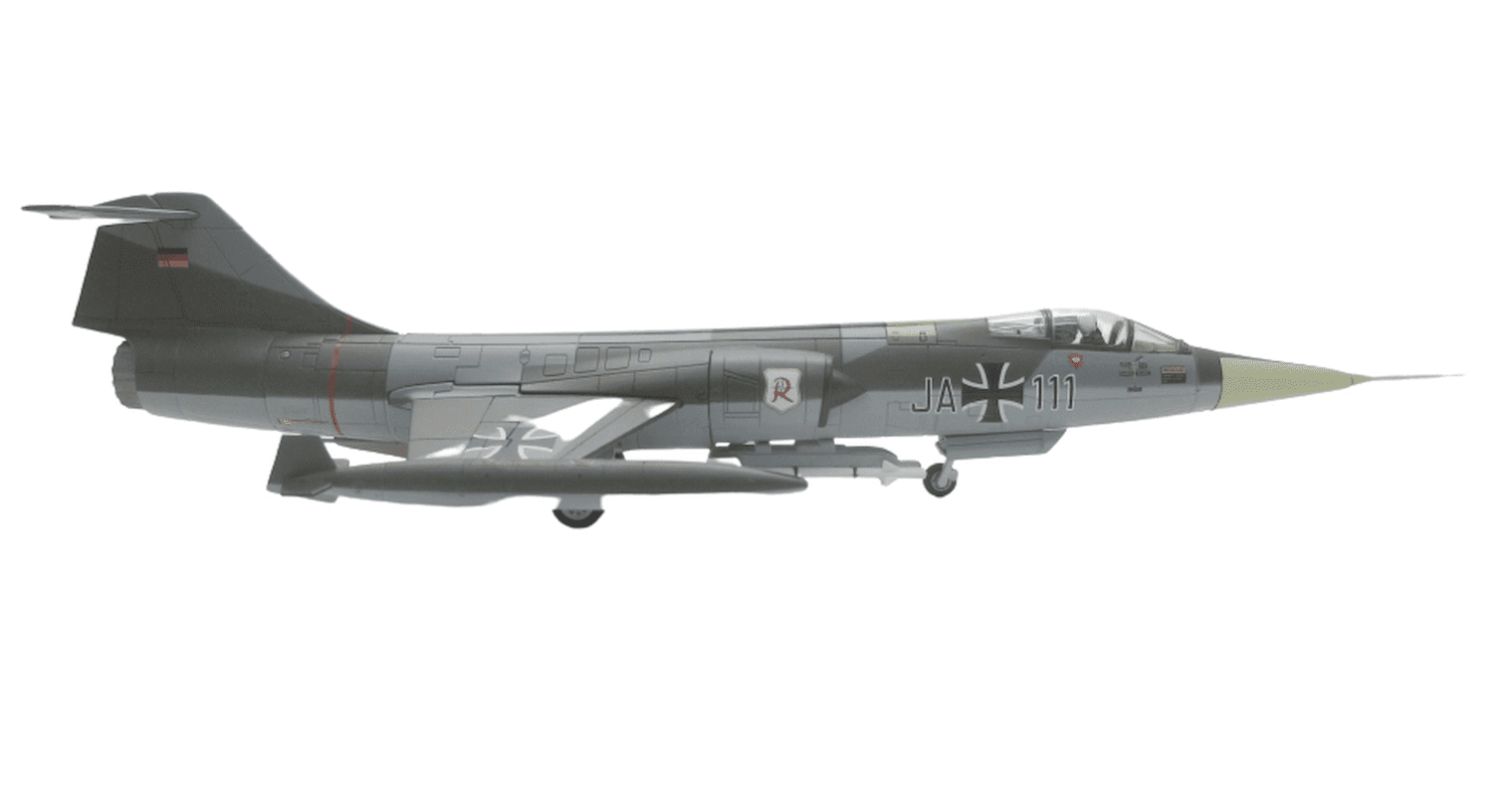 Starboard side view of the Lockheed F-104G Starfighter 1/72 scale diecast model of 