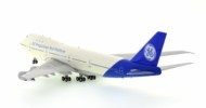 Rear view of the Boeing 747-100  1/200 scale diecast model flying engine test bed of General Electric, registration N747GE - Inflight200 IF742GE01