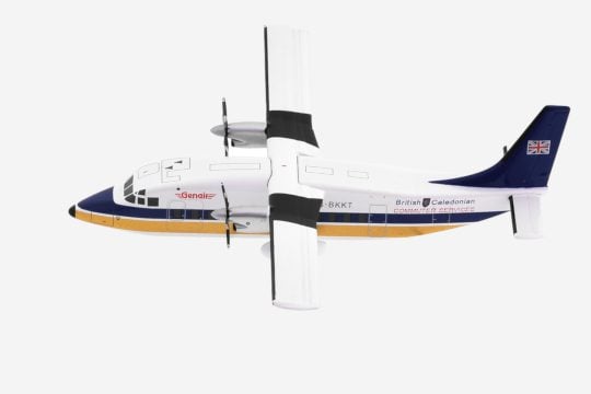 Top view of JC2BCA536 (XX2536) - 1/200 scale diecast model Short 360-100, registration G-BKKT in Genair's British Caledonian commuter services livery.