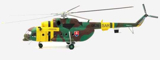 Port side view of JC Wings JCW-72-Mi17-001 - Mil Mi-17 1/72 scale diecast model, #0826, 1st Training and SAR Sqn, Air Force of the Armed Forces of the Slovak Republic.