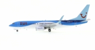 Port side view of the Boeing 737-800 1/200 scale s diecast model registration G-FDZU in TUI Airway's livery - Gemini Jets G2TOM464