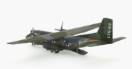Rear view of the Transall C-160D 1/200 scale diecast model tactical number 50+72 in the commemorative "400,00 Flight Hours" scheme of LTG63, Luftwaffe, 2019 - Herpa HE570909 