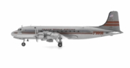 Port side view of the Douglas DC-4 (C-47E) 1/200 scale diecast model registration N45346, named "The Acropolis" in TWA's livery, circa the early 1950s - Herpa Wings HE571074
