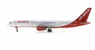 Port side view of the Boeing 757-200 1/200 scale diecast model registration HB-IHR, in Air Berlin's livery - JC Wings LH2BER200 (XX2200)