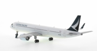 Rear view of the 1/200 scale diecast model Airbus A321neo, registration B-HPB in Cathay Pacific's livery - JC Wings EW221N001