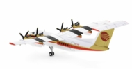 Rear view of the de Havilland Canada DHC-7-102 1/200 scale diecast model, registration N47RM operated by Rocky Mountain Airline in Continental Express's livery, circa the late 1980s - Herpa HE571180