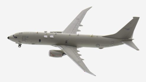 Top view of Gemini Jets GMRAA106 - Boeing P-8A Poseidon 1/400 scale diecast model, s/n A47-003, No.11 Squadron, RAAF.