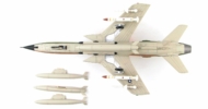 Underside view of Hobby Master HA2551 - 1/72 scale diecast model Republic Aviation F-105F Thunderchief, s/n 63-8301, “Double MiG Killer”, Pilot Lt Col. Leo Thorsness 465 TFS, 507th TFW, USAF, April 17, 1967.