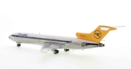 Rear view of JFox JF727-2-002P - 1/200 scale diecast model Boeing 727-200 (ADV), registration D-ABWI in Condor Flugdienst's livery, circa the early 1980s.
