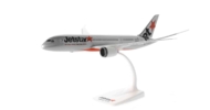 Front port side view of HE609883 - 1/200 scale plastic diecast model Boeing B787-8, registration VH-VKA in Jetstar Airway's livery