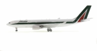 Port side view of IF332AZA0519 - 1/200 scale diecast model Airbus A330-200  of registration EI-EJI in Alitalia's livery