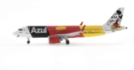 Port side view of the 1/400 scale diecast model A320-200neo registration PR-YSH in Azul Linhas Aerea's "Mickey Mouse - Walt Disney World" livery - Aero Classicss BBX41628
