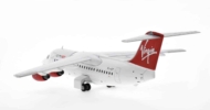 Rear view of JC Wings EW2146002 - 1/200 scale diecast model British Aerospace BAe 146-200A registration EI-JET in Virgin Cityjet livery, circa the early 1990s.