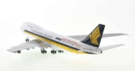 Rear view of JC Wings EW2742001 - Boeing 747-200B 1/200 scale diecast model of registration 9V-SIA in Singapore Airlines livery with "California here we come" titles, circa 1980.