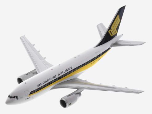 Top view of WB Models WB-A310-001 -  Airbus A310-200 1/200 scale diecast model, registration 9V-STN in Singapore Airlines livery.