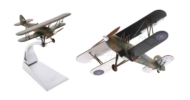 view of model on stand and underside, Corgi AA27302 - 1/72 scale diecast model of the Hawker Fury Mk I, camouflage scheme of No. 43 Squadron, Royal Air Force (RAF), during the Munich Crisis of 1938.
