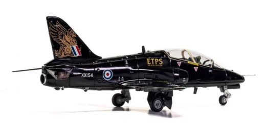 Starboard side view of Corgi Aviation Archives AA36016 - 1/72 scale diecast model of the BAe Hawk T.1, s/n XX154, the first prototype, in the Empire Test Pilot's School ( ETPS) scheme.