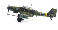 Port side view of Hobby Master HA0132 - 1/72 scale diecast model of  the Ju 87 G-1 Stuka Geschwaderkennung T6+AD. Flown by Hans Rudel of Stab/StG 2, Luftwaffe, Eastern Front.