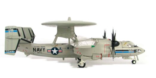 Starboard side view of Hobby Master HA4811 - 1/72 scale diecast model Northrop Grumman E-2C Hawkeye of s/n 164496, tail code AE/601. In the colour scheme of Carrier Airborne Early Warning Squadron 126 (VAW-126) 